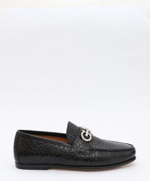 Logo detail leather Galileo loafers