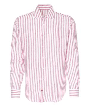Stripe printed linen shirt