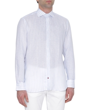 Stripe printed linen shirt