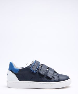 Velcro fastening leather sneakers