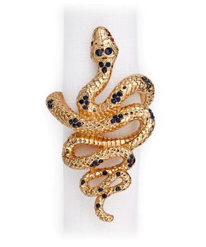 Napkin ring set with snake detail