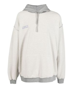 Logo embroidery hoodie with double sided design