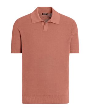 Straight fit polo with short sleeves