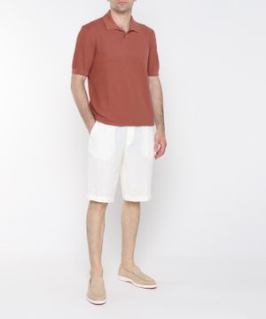 Straight fit polo with short sleeves