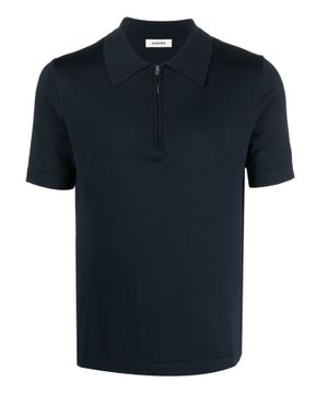 Zəncirbəndli yaxa ilə düz biçimli polo