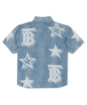 Logo printed denim shirt