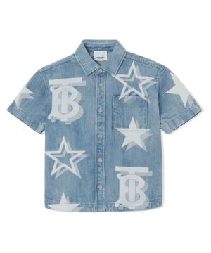 Logo printed denim shirt