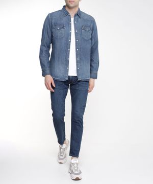 Long sleeve straight fit denim jacket