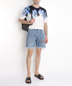 Straight-fit denim shorts