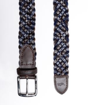 Woven leather belt