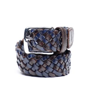 Woven leather belt