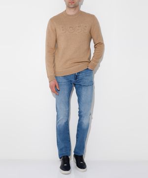 Straight fit jumper with logo detail