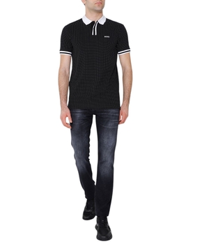 Loqo printli düz biçimli polo