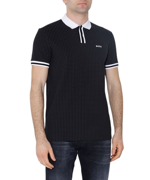 Loqo printli düz biçimli polo