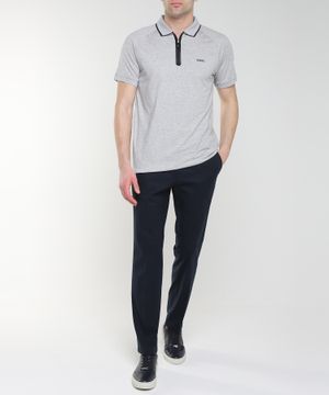 Straight fit polo with zip collar