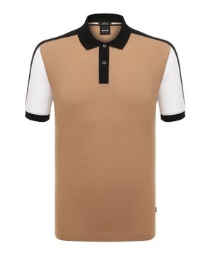 Straight fit polo with button up collar