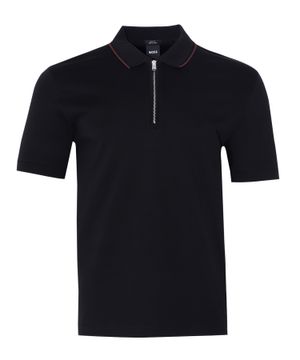 Straight fit polo with zip collar