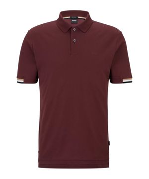 Polo with button up collar and logo detail