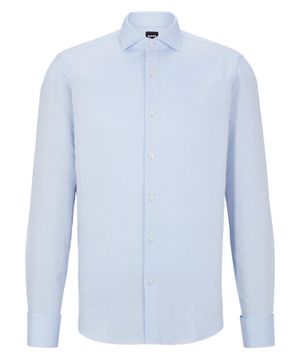 Straight fit shirt with long sleeves