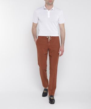 Elastic waist linen trousers