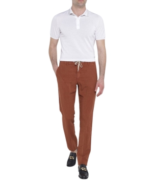 Elastic waist linen trousers