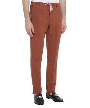 Elastic waist linen trousers