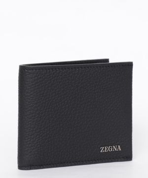 Leather wallet with logo detail