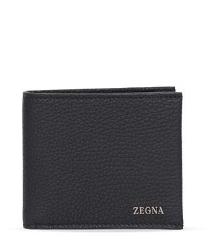 Leather wallet with logo detail