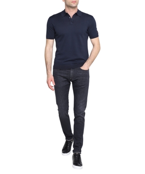 Düymə bağlamalı qısaqol polo