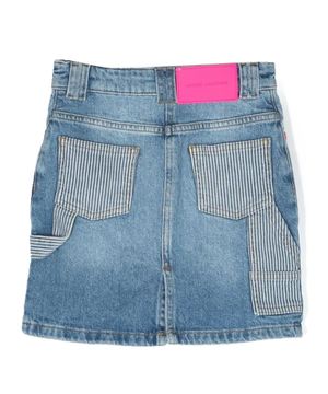 Stripe detail denim skirt