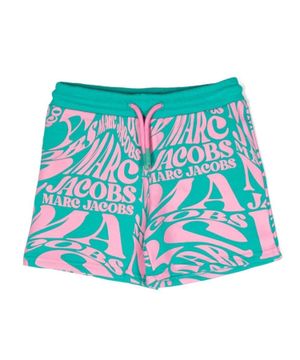 All over logo print shorts