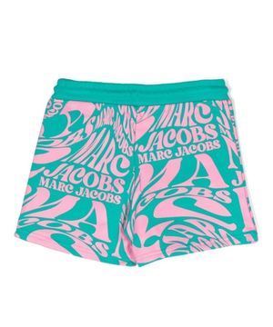 All over logo print shorts