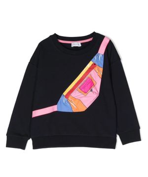 Front print and pocket detail sweatshirt