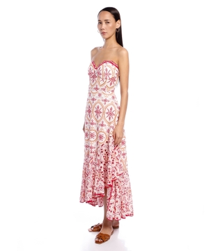 Aurora strapless ruffled cotton-blend midi dress