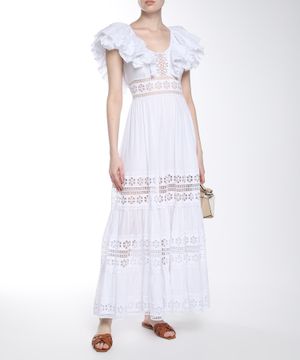 Vivida maxi dress with lace trim