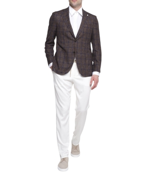 Long sleeve plaid blazer