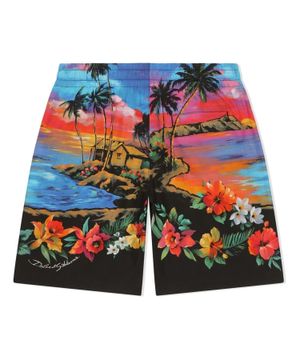 Sunset and floral printed shorts