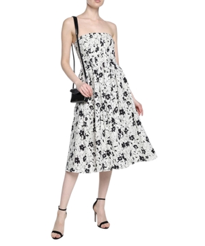 Floral printed strapless dress