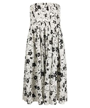 Floral printed strapless dress