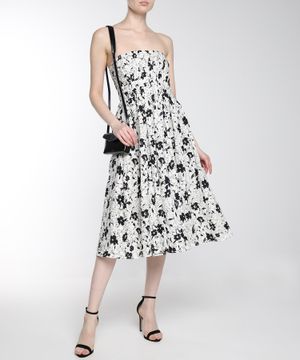 Floral printed strapless dress