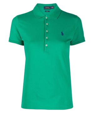 Logo embroidered short sleeve polo