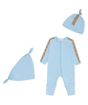 Checked print babygrow set