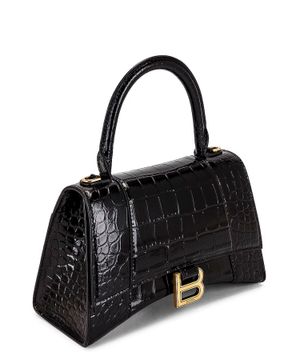 Hourglass crocodile skin effect shoulder bag