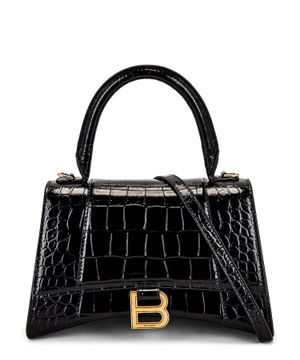 Hourglass crocodile skin effect shoulder bag