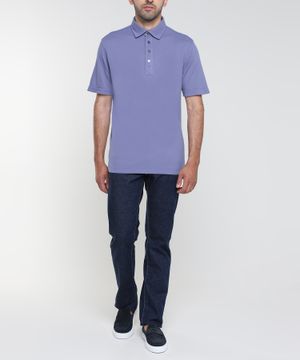 Short sleeve straight fit polo