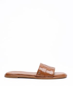 Woven sandals with logo detail