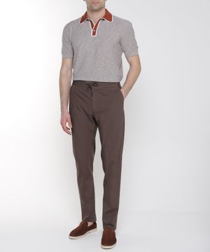 Straight fit trousers with elastic waistband