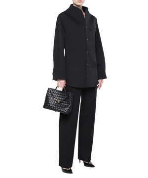 Wide-leg high-waist trousers