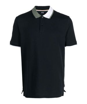 Straight fit polo with short sleeves