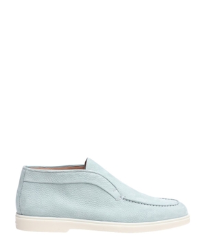 Ankle-length leather loafers